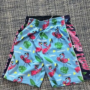 Flow society lax shorts. Flamingo Print Kids Shorts - Blue and Pink.